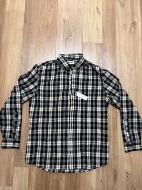 Taylor Stitch Black & White Plaid Button-Down Shirt